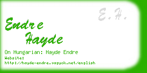 endre hayde business card